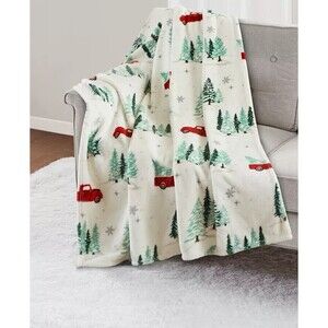 Cozy Plush Trucks Holiday Throw Blanket 50" x 70" Macy’s Exclusive NWT NEW